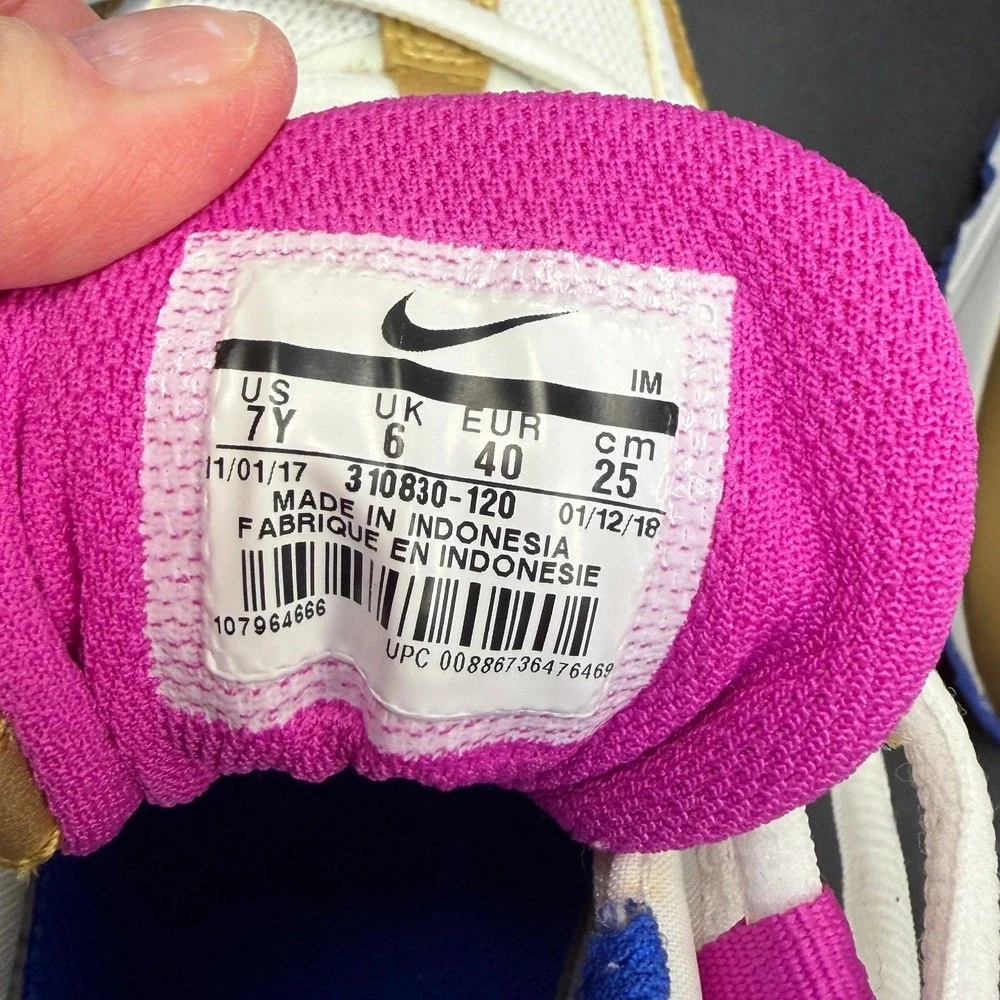 Nike Air Max 95 Gold Pink Blue Sneakers Retro Running Shoes 7Y Women‎ 8.5